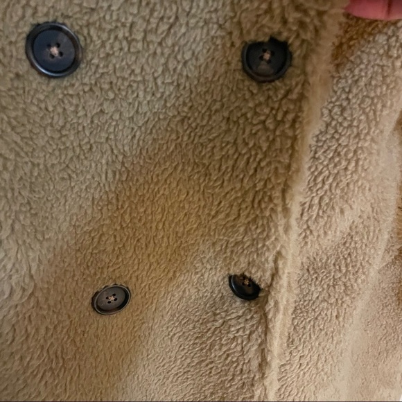Double Breasted Teddy Coat, Notched Collar, Button Cuff, 2 pockets, Ov… - Picture 7 of 12